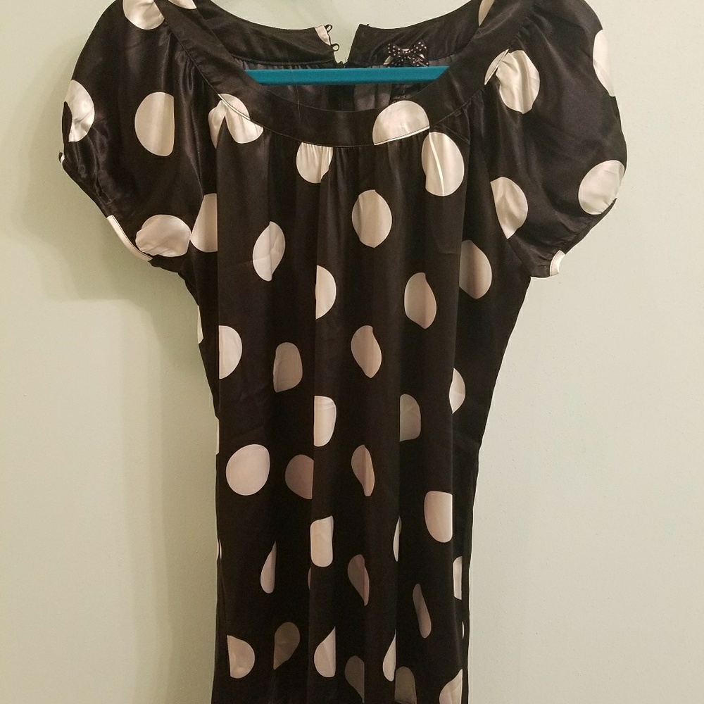 Black and white polka dot dress